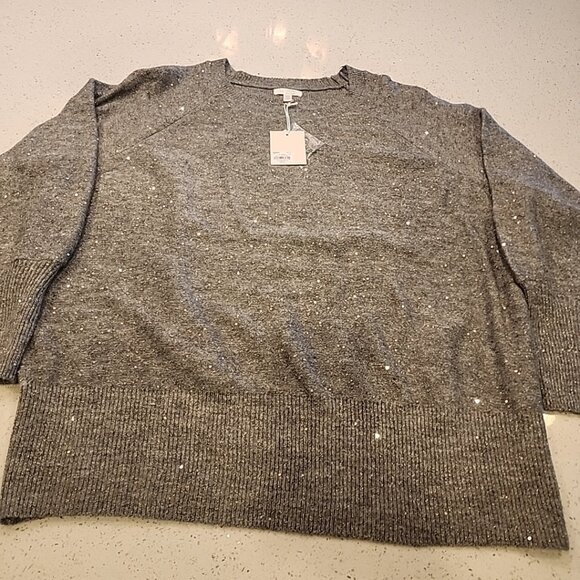 NWT Lauren Conrad Gray Sparkle Sweater 3X Twinkle - Picture 1 of 7